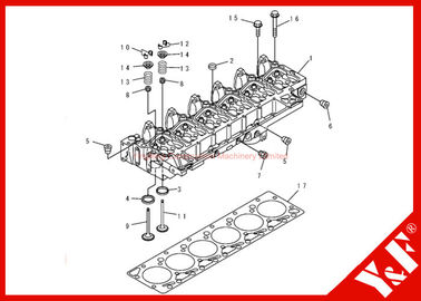 Ανθεκτικό επικεφαλής στόλισμα 6731-11-1370 Assy 6735-11-1821 κυλίνδρων